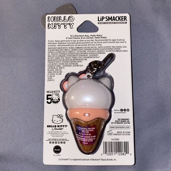 Lip Smackers Hello Kitty Ice Cream Cone Lip Balm Keychain 🍡 It's Sherbert Day - Picture 4 of 5